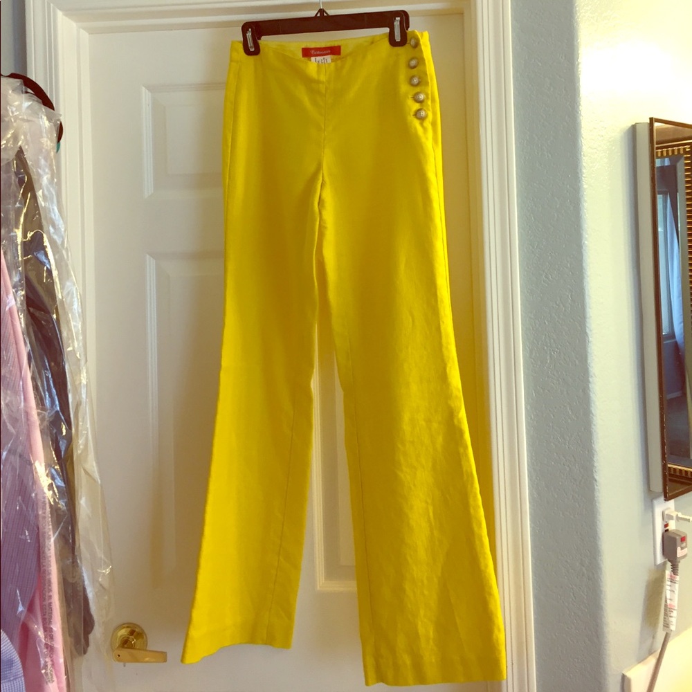 Anthropology linen wide-legged pants